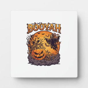 Plaque Photo Booyah Halloween Citrouille Faucheuse Lune Orange_