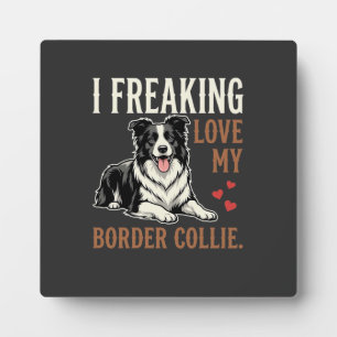 Plaque Photo Border Collie drôle d'amour de chien