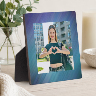 Plaque Photo Bordure de photo de pluie bleue abstraite diagonal
