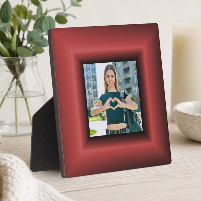 Plaque Photo Bordure Rouge Cuivre (Copper Red Border Plaque)
