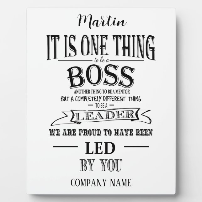 Plaque Photo Boss MERCI BOSS "super patron (Devant)