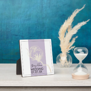 Plaque Photo Botanical Cotton Plant Lavender Wedding