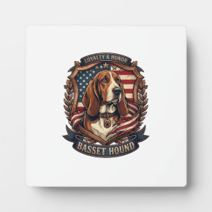 Plaque Photo Bouclier de drapeau américain de chien de loyauté