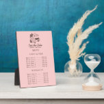 Plaque Photo Boulangerie au logo de gâteau Menu des prix d'entr<br><div class="desc">Cake Logo Boulangerie Business Price plaque du menu. Ce design présente un élégant logo de gâteau sur un arrière - plan rose. Idéal pour les boulangeries, pâtisseries et pâtisseries, cafés, traiteurs, restaurants ou toute activité liée à la restauration. Personnalisez ce design personnalisé avec votre propre texte. Une façon sans contact...</div>