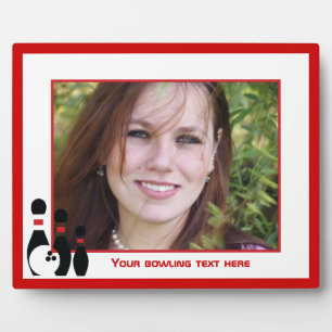 Plaque Photo Boule de bowling et broches personnalisées