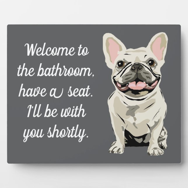 Plaque Photo Bouledogue français crème (Devant)