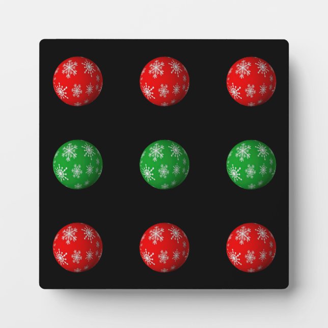 Plaque Photo Boules de Noël 3D (Devant)