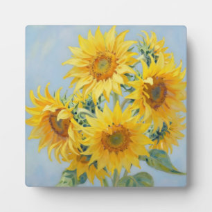 Plaque Photo Bouquet de tournesols vibrant peinture à l'huile