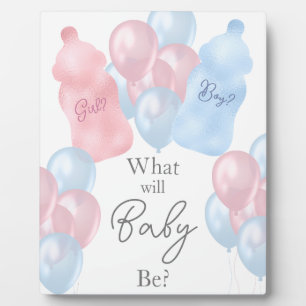 Plaque Photo Bouteilles et ballons pour bébés Révélation de gen