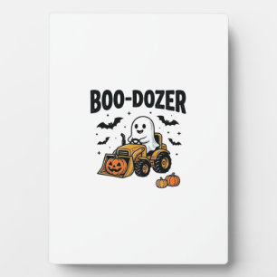Plaque Photo Bouteur fantôme Halloween Boo-Dozer Design_1