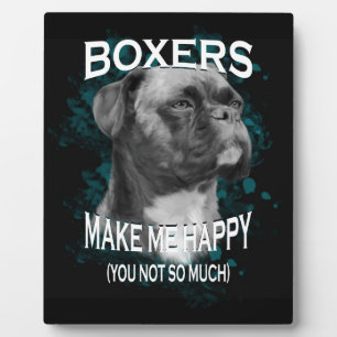 Plaque Photo Boxer Chien Amoureux des animaux Texte d'art