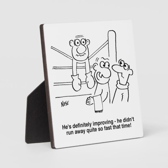 Plaque Photo Boxer dans l'anneau. Drôle (Recto)