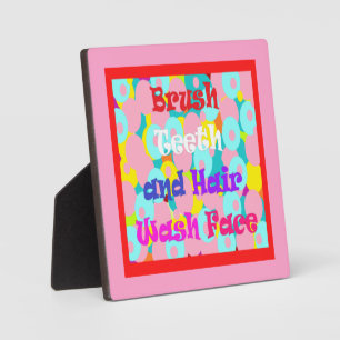 Plaque Photo Bracelet dents cheveux laver visage amusant enfant