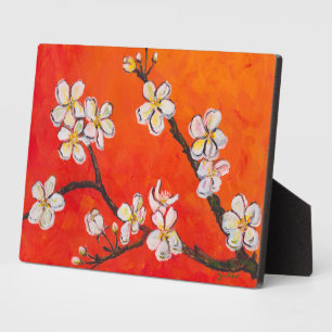 Plaque Photo Branche de floraison blanche au printemps