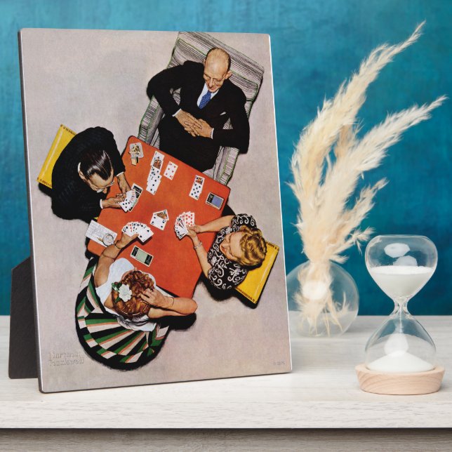 Plaque Photo Bridge Game par Norman Rockwell (Côté)