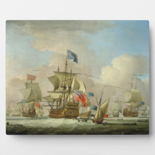 Plaque Photo British Men-of-War and a Sloop, c.1720-30 (pétrole