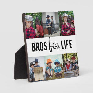 Plaque Photo Bros for Life Brothers Photo Collage Typographie