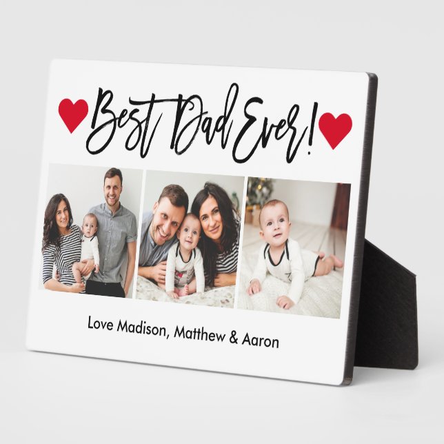 Plaque Photo Brosse moderne Coeurs de script 3 photo Meilleur p (Côté)