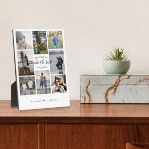 Plaque Photo Brothers Make the Best Friends Photo Collage Blanc