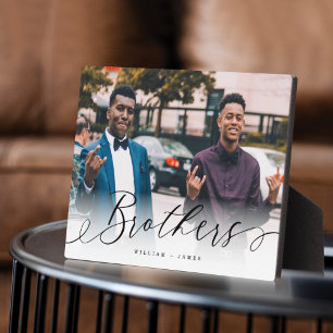Plaque Photo Brothers Script Cadeau Pour Brothers Photo Keepsak