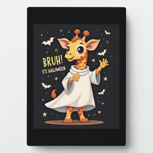 Plaque Photo Bruh C'est Halloween Drôle Dabbing Fantôme Girafe