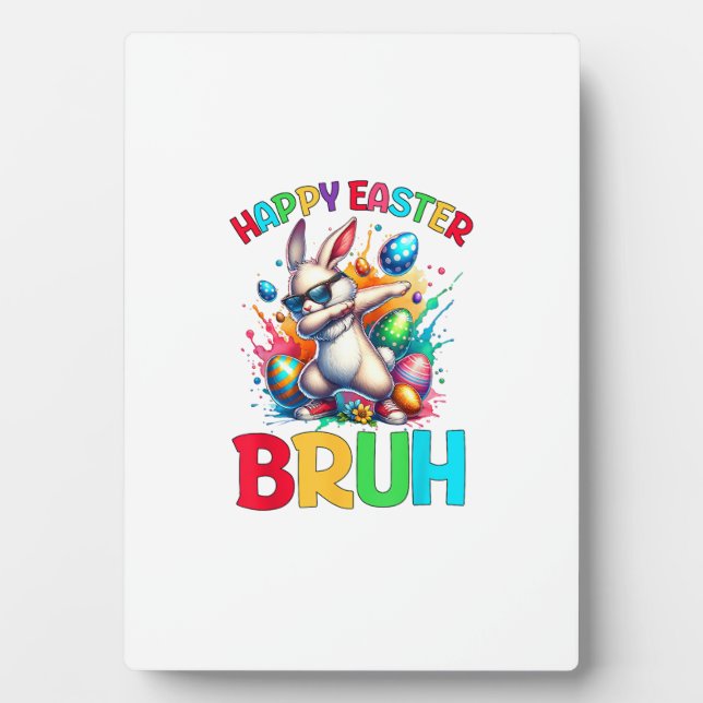 Plaque Photo Bruh Easter Eggs Teens Boys Kids Easter Bunny East (Devant)