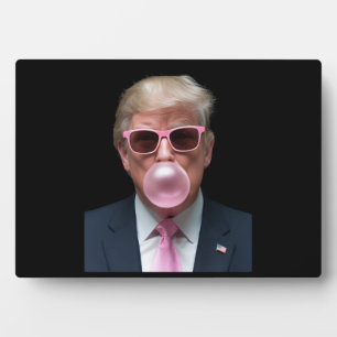 Plaque Photo Bubblegum Rose Trump Drôle Président USA