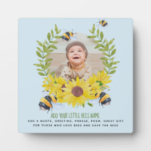 Plaque Photo BUDGET Nouveau Bébé photo cadeaux Bees tournesols