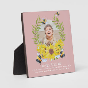 Plaque Photo BUDGET Nouveau Bébé PHOTO Cadeaux Tournesols Abeil