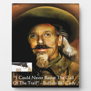 Plaque Photo Buffalo Bill Cody Son Fusil & Citation Cadeaux & C