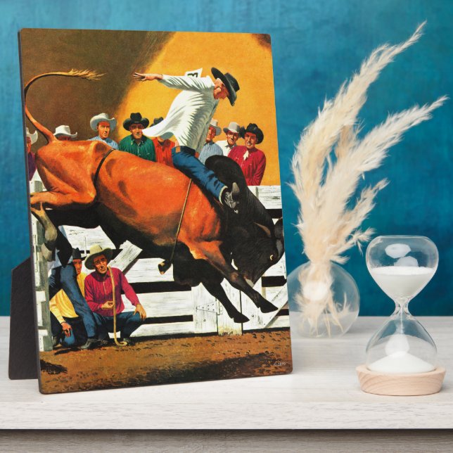 Plaque Photo Bull Riding par Fred Ludekens (Côté)