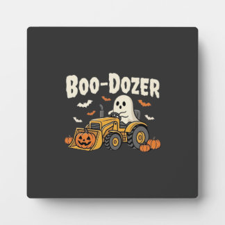 Plaque Photo Bulldozer fantôme de Halloween Boo-Dozer Design_1