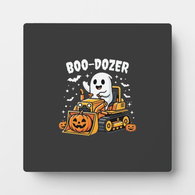 Plaque Photo Bulldozer fantôme Halloween Boo Dozer_1 (Devant)