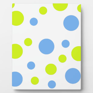 Plaque Photo Bulles Jaunes Bleues Funky Heureuses