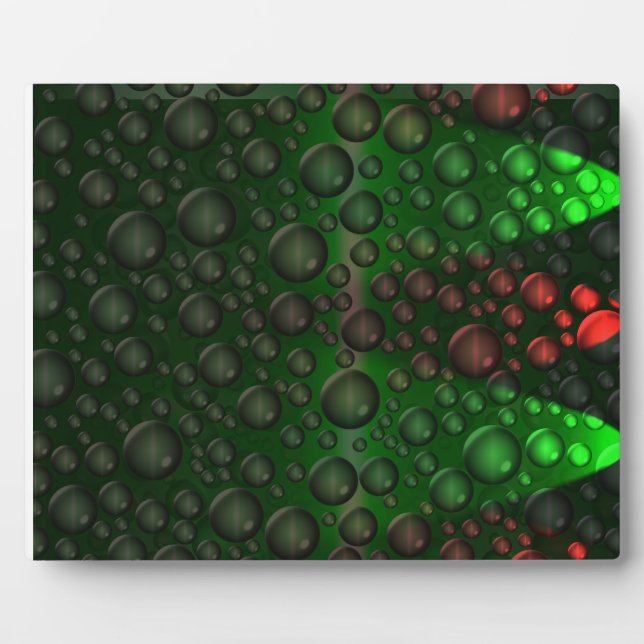 Plaque Photo Bulles montantes (Vert&Rouge) (Devant)