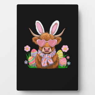 Plaque Photo Bunny Highland Vache Pâques Fermières Femmes Enfan