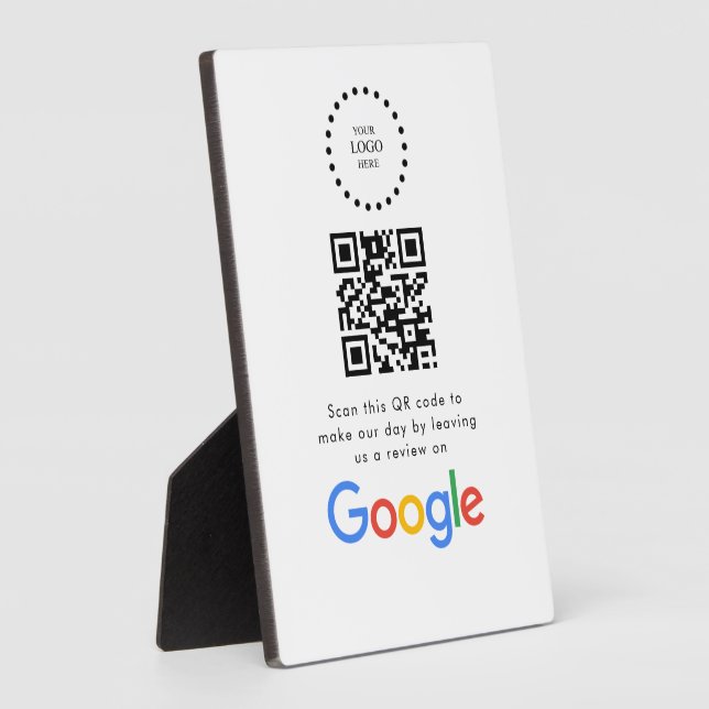 Plaque Photo Business Logo Google Reviews website scan  (Côté)