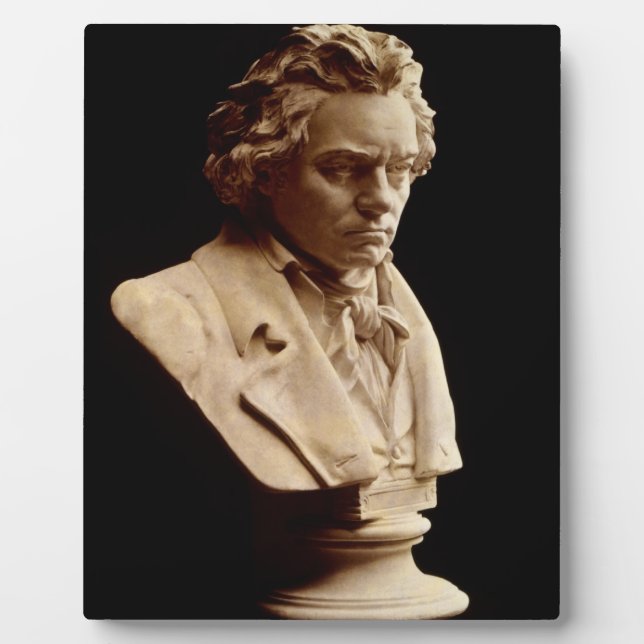Plaque Photo buste statue de Beethoven (Devant)