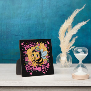 Plaque Photo Buzzin' Birthday Girl Bee Theme mignonne Bee Lover