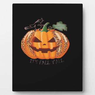 Plaque Photo C’est automne Y’all Leopard Citrouille Happy Hallo