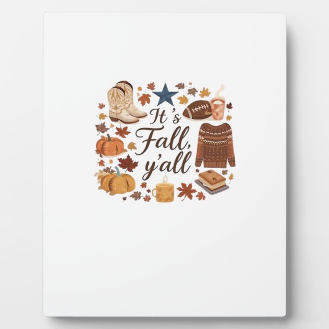 Plaque Photo C’est la conception de base de Fall Y’all (Devant)