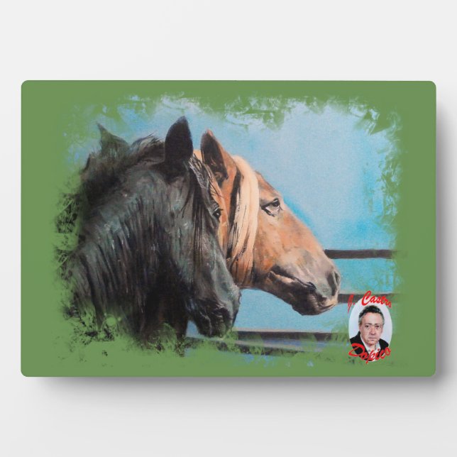 Plaque Photo Caballos/Cabalos/Chevaux (Devant)