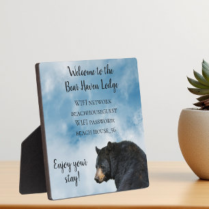 Plaque Photo Cabine de vacances Bear Lodge Home WIFI informatio