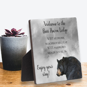 Plaque Photo Cabine de vacances Bear Lodge Home WIFI informatio