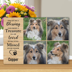 Plaque Photo Cadeau à la mémoire d'un chien - Souvenir en cas d