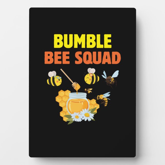 Plaque Photo Cadeau apiculteur | Famille Bumble Bee Squad (Devant)