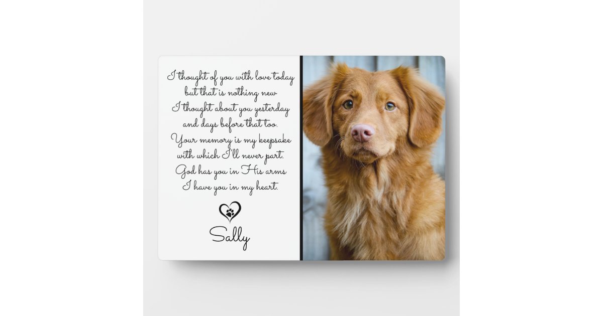 Plaque Photo Cadeau Commemoratif De Chien Citation De Sympath Zazzle Fr