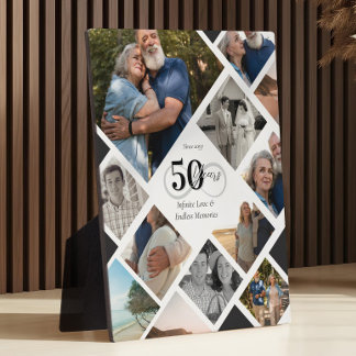 Plaque Photo Cadeau commémoratif de collage photo pour 50 ans d