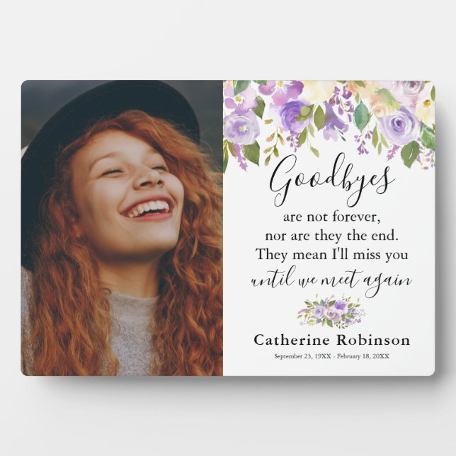 Plaque Photo Cadeau commémoratif | Mémoire photo (Devant)