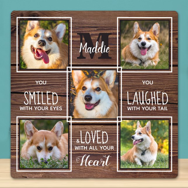 Plaque Photo Cadeau commémoratif rustique pour animal de compag (Créateur téléchargé)